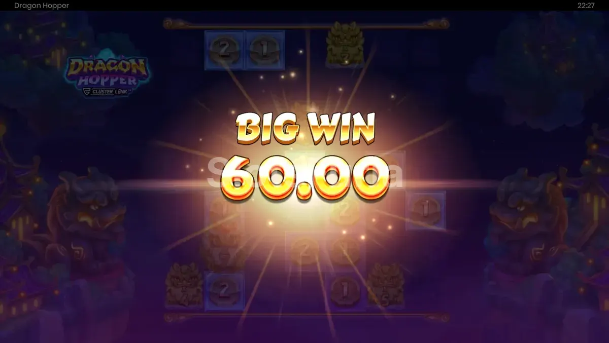 Gran victoria en Dragon Hopper con multiplicadores activos