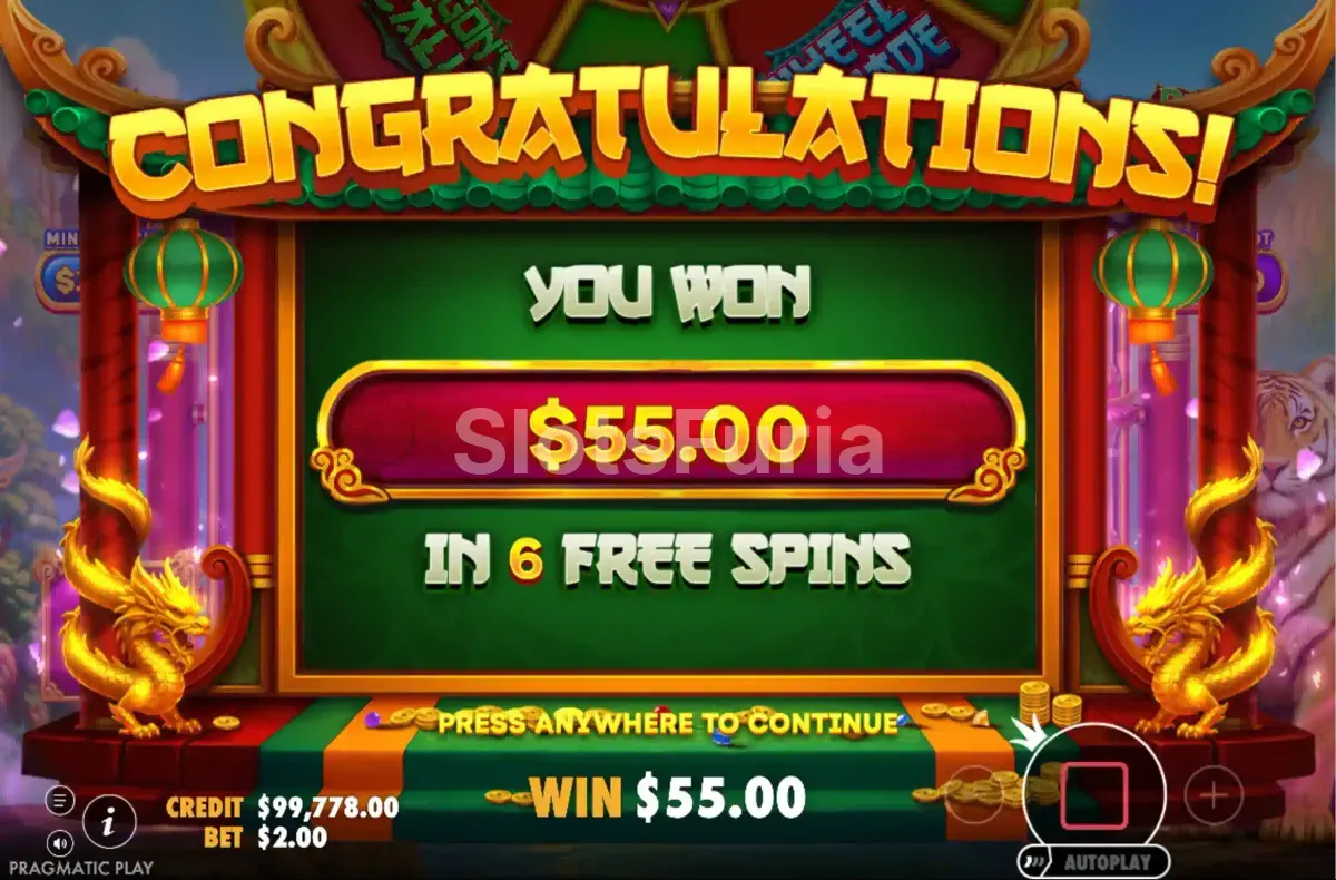 Gran victoria en Dragon Tiger Fortunes con multiplicador máximo activado