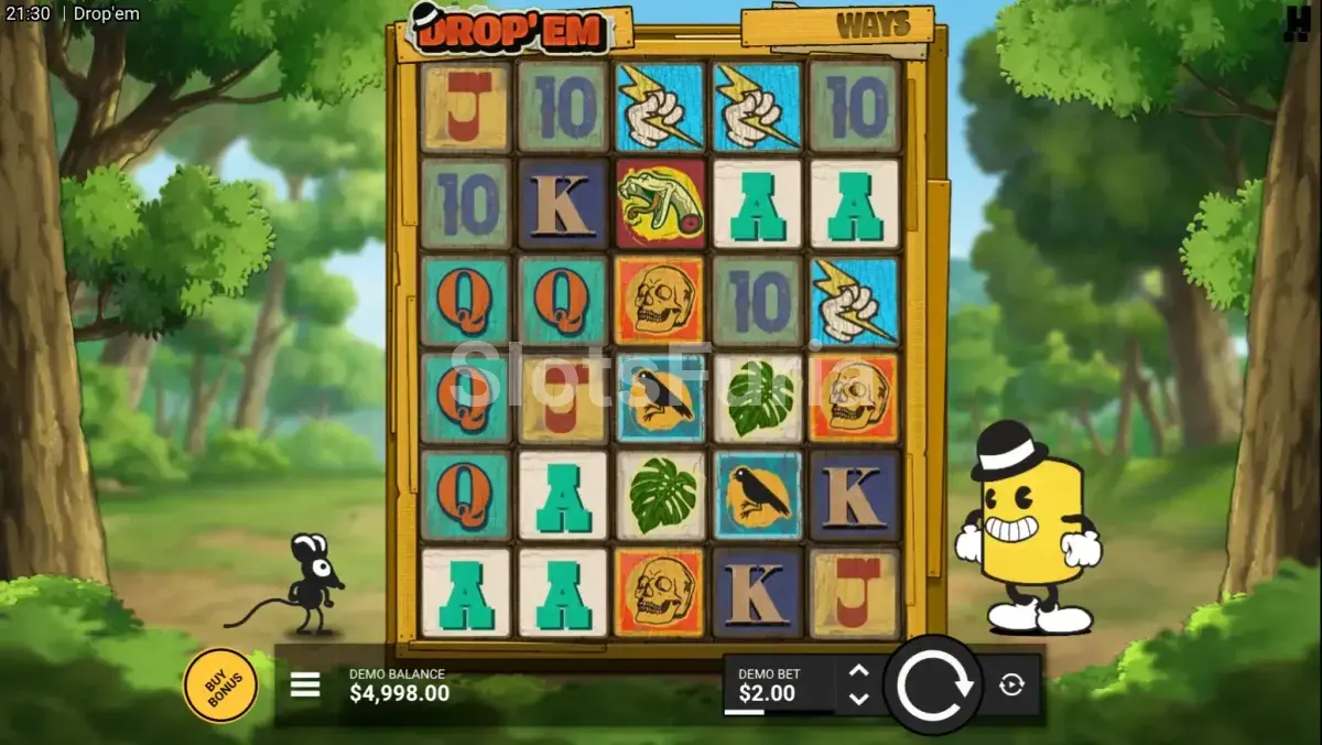 Juego base de Drop 'Em por Hacksaw Gaming