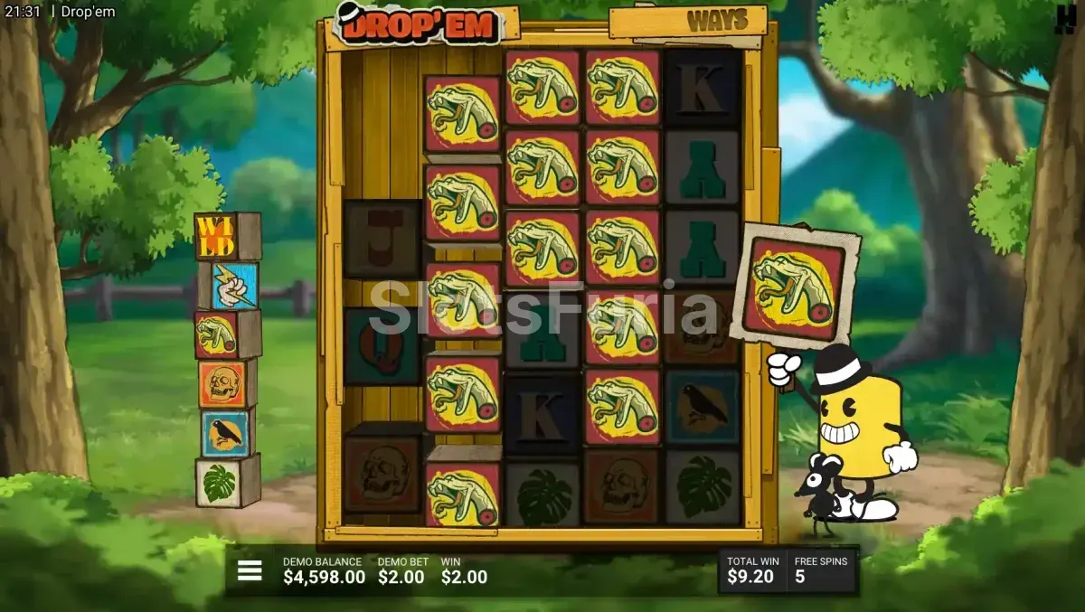 Giros gratis activados en Drop 'Em de Hacksaw Gaming
