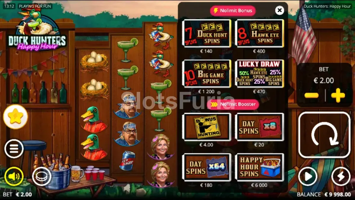 Pantalla de compra de bono de Duck Hunters Happy Hour