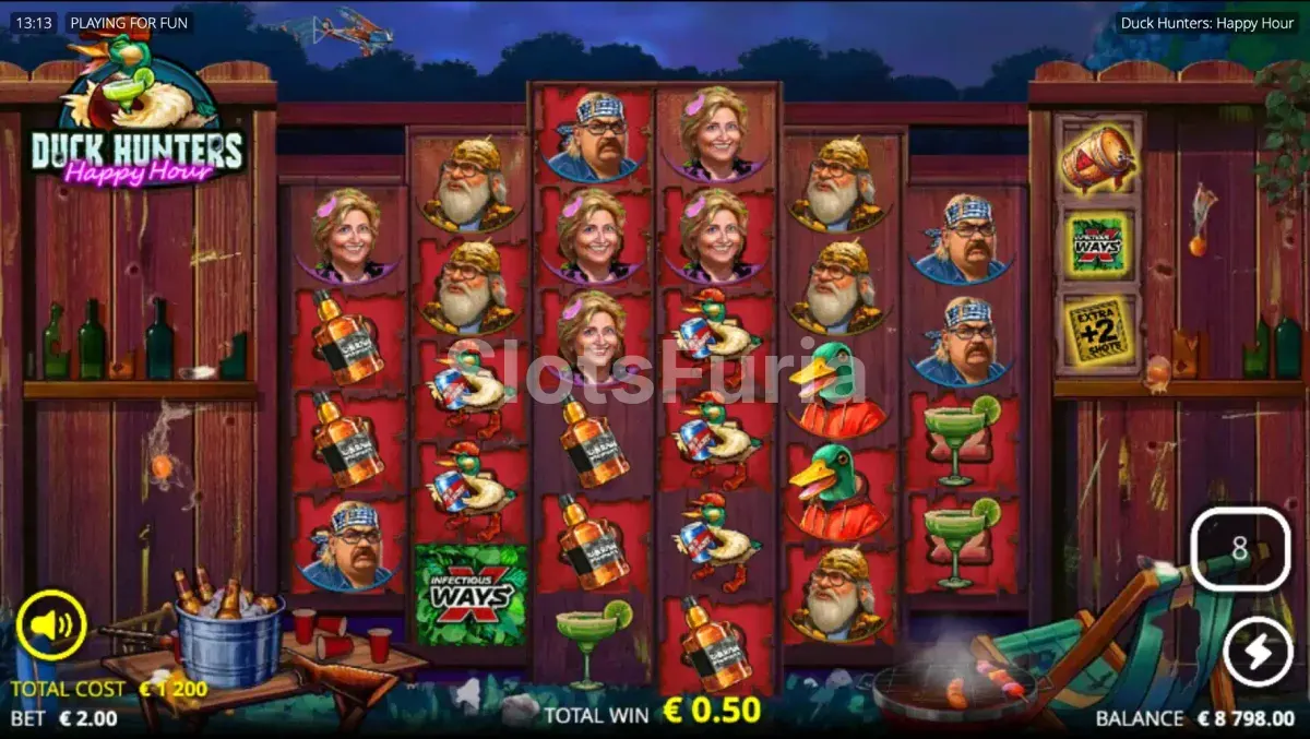 Ronda de giros gratuitos activada en Duck Hunters Happy Hour