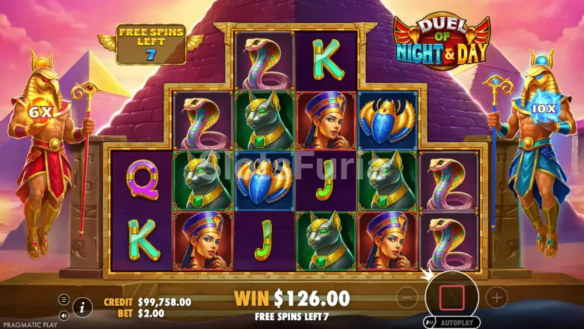 Ronda de giros gratis de Duel of Night & Day con multiplicadores activos