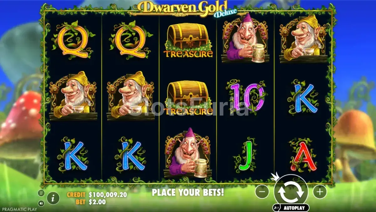 Pantalla principal del juego base de Dwarven Gold Deluxe
