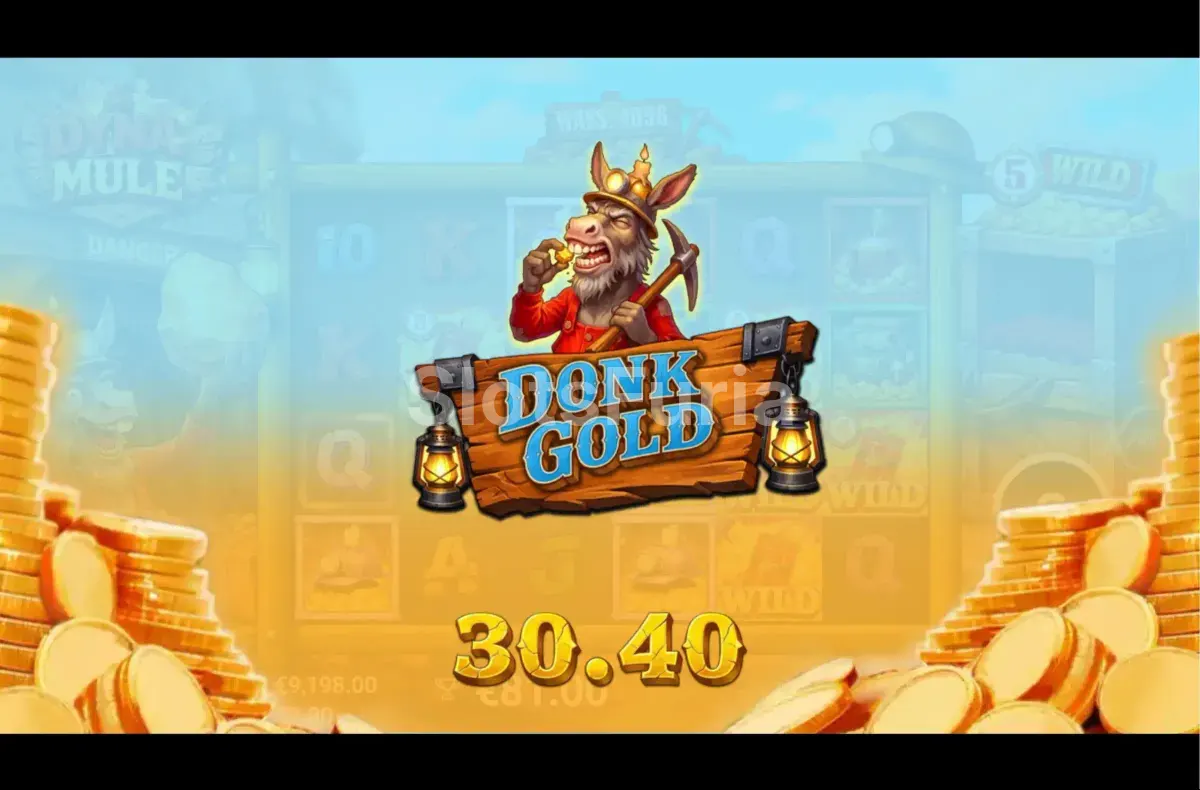Gran victoria en Dyna Mule con pantalla de big win