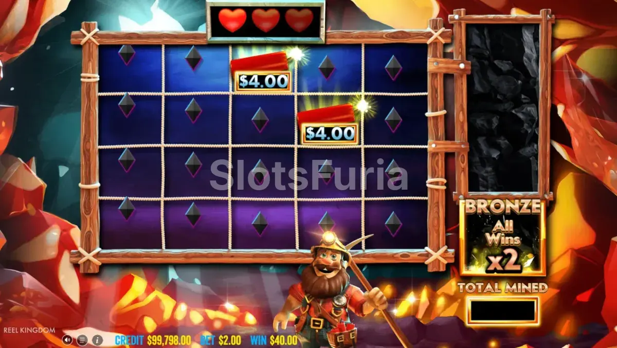 Ronda de giros gratis del Dynamite Bonus en Dynamite Diggin Doug