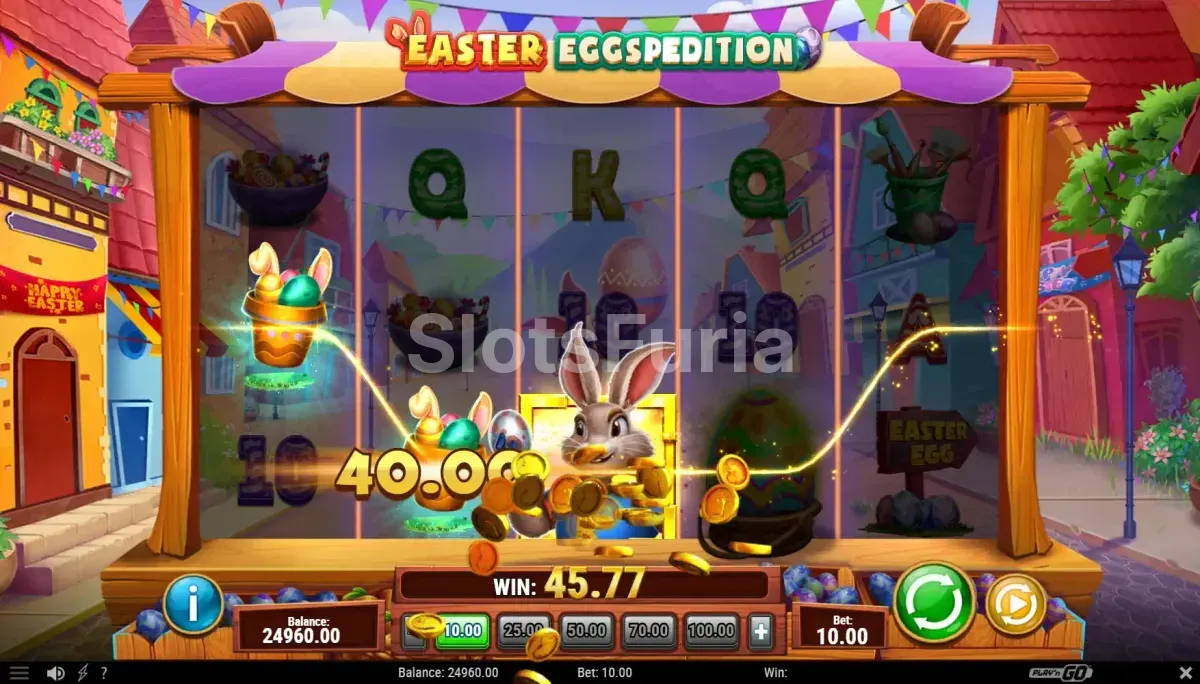 Resultado de giro en el Instant Prize Bonus de Easter Eggspedition