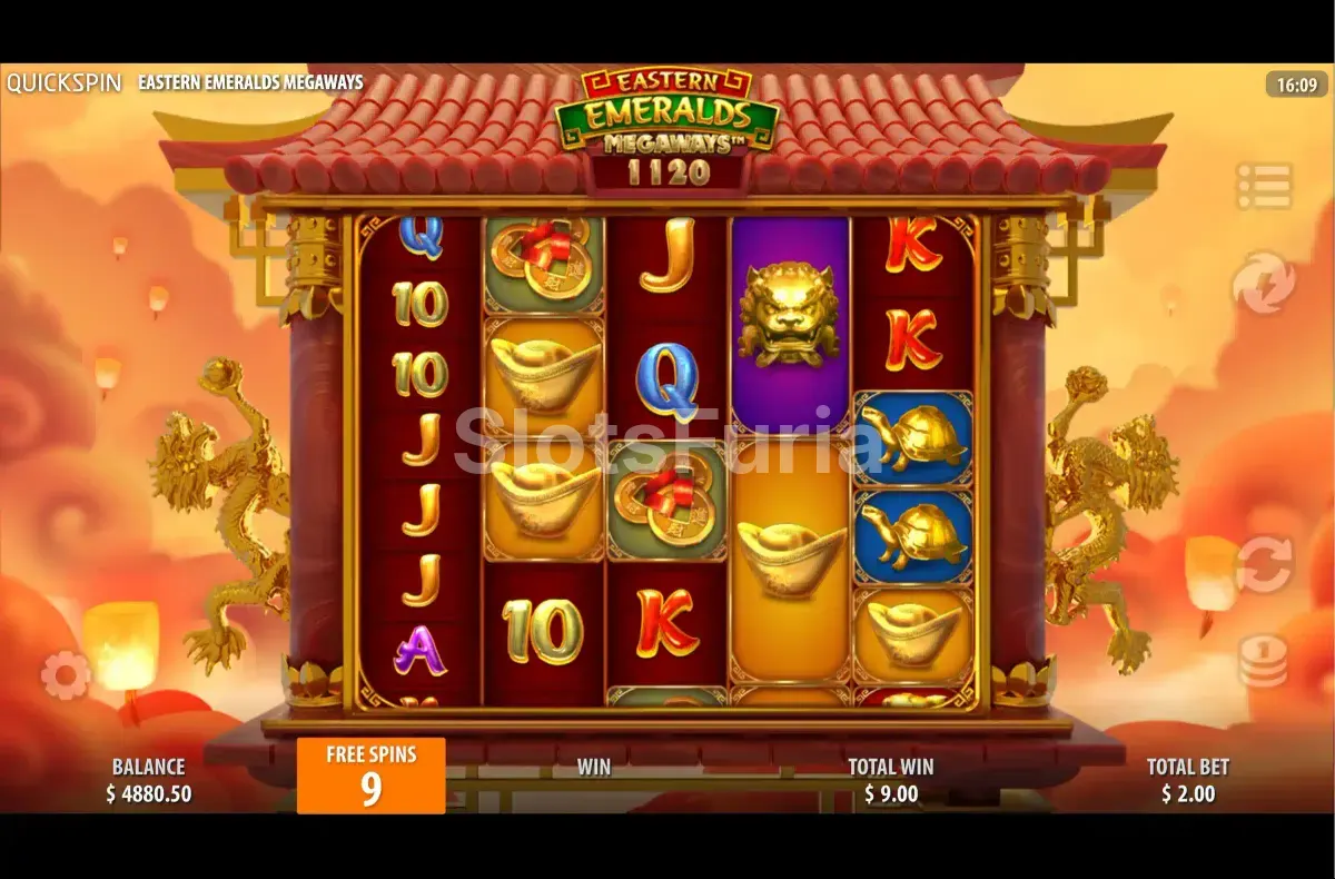 Ronda de tiradas gratuitas activada en Eastern Emeralds Megaways