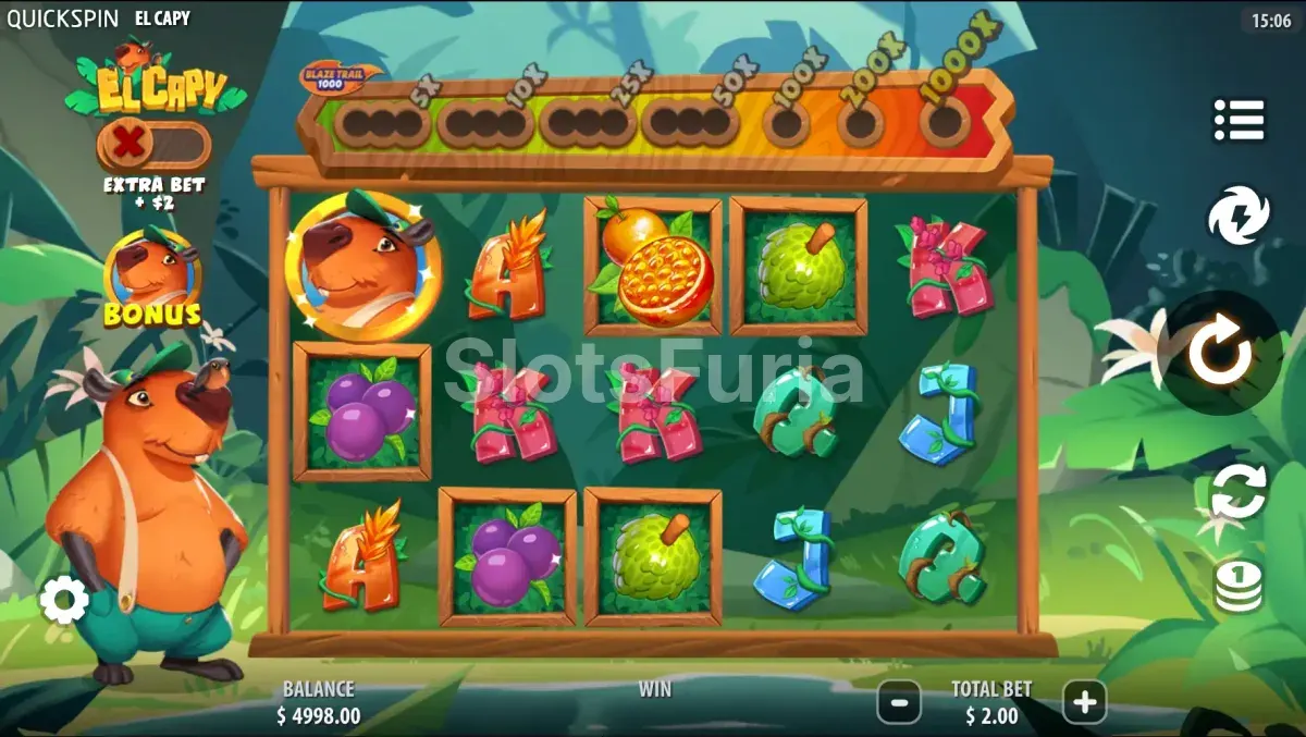 Pantalla principal del juego El Capy con el capibara