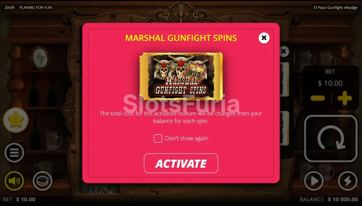 Opción de compra de bonus en El Paso Gunfight xNudge de Nolimit City