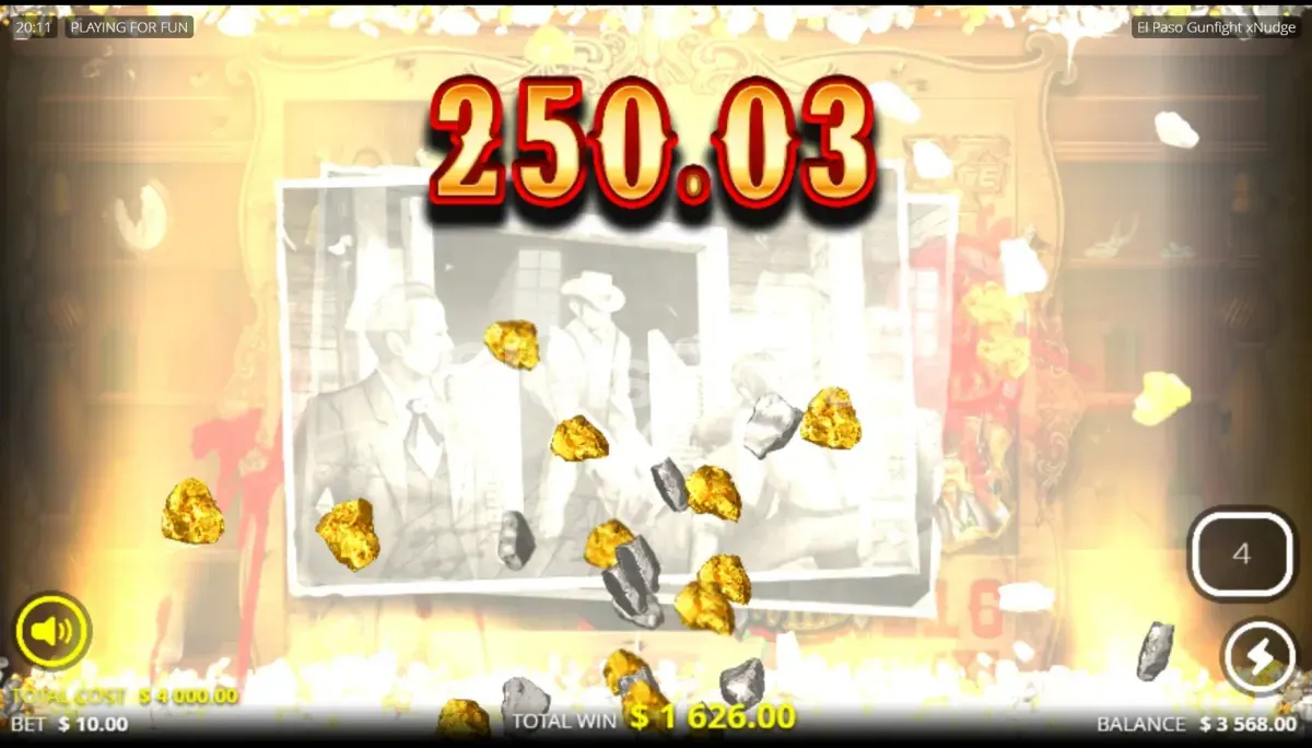 Gran victoria en El Paso Gunfight xNudge con multiplicadores xNudge disparados