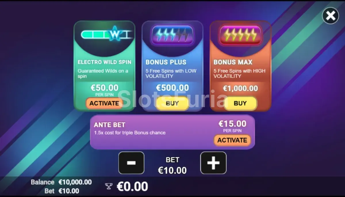 Pantalla de compra de bono en Electro Cubes de Avatar UX