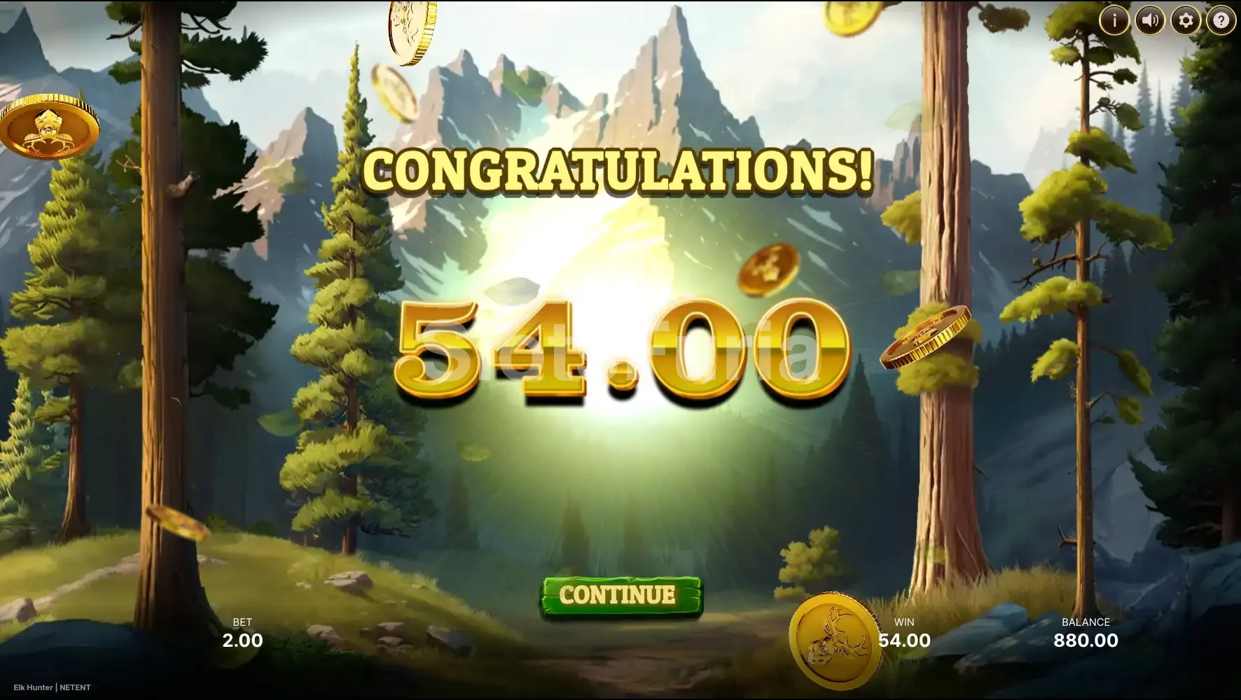 Gran victoria en Elk Hunter con multiplicadores en acción