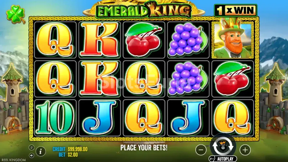 Juego base de Emerald King con sus rodillos en acción