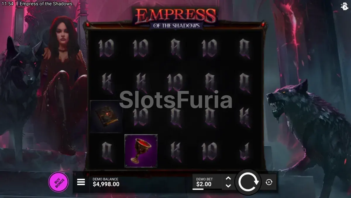 Pantalla principal del juego base de Empress of the Shadows