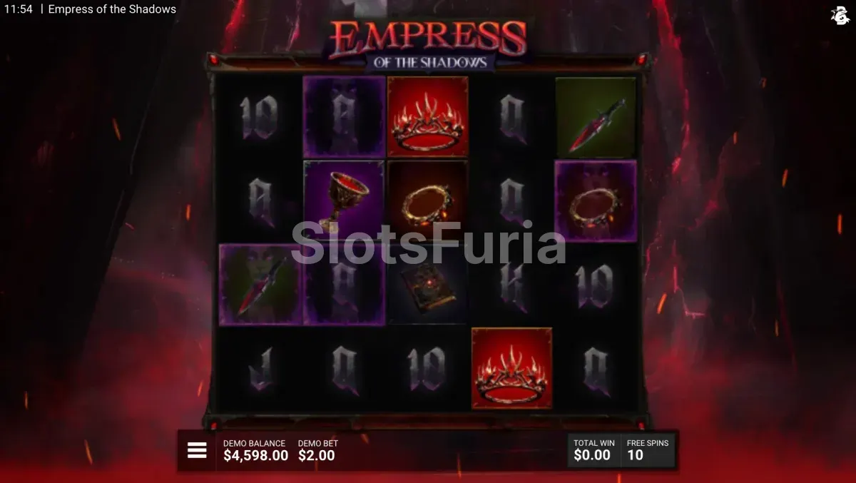 Modo de giros gratuitos activo en Empress of the Shadows