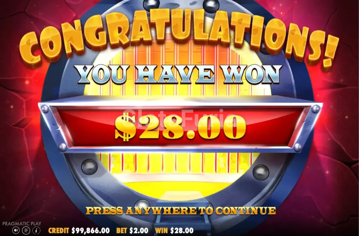 Gran victoria registrada durante una partida de Empty the Bank