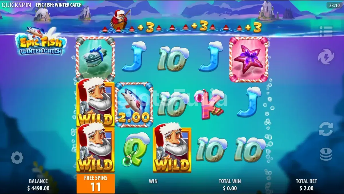 Ronda de giros gratis Golden Pollock en Epic Fish Winter Catch