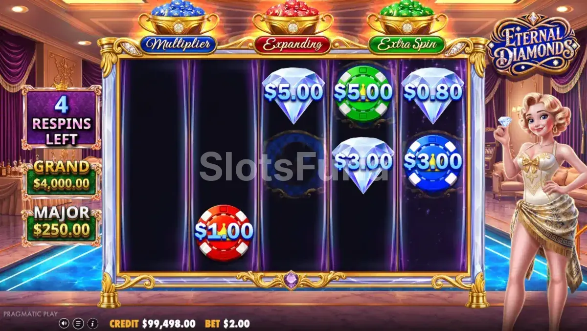 Ronda de giros gratis en la slot Eternal Diamonds de Pragmatic Play