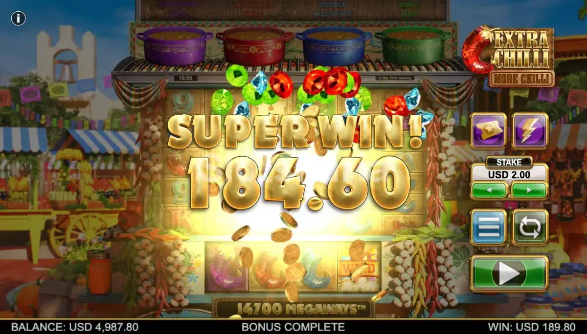 Momento de gran ganancia en Extra Chilli More Chilli