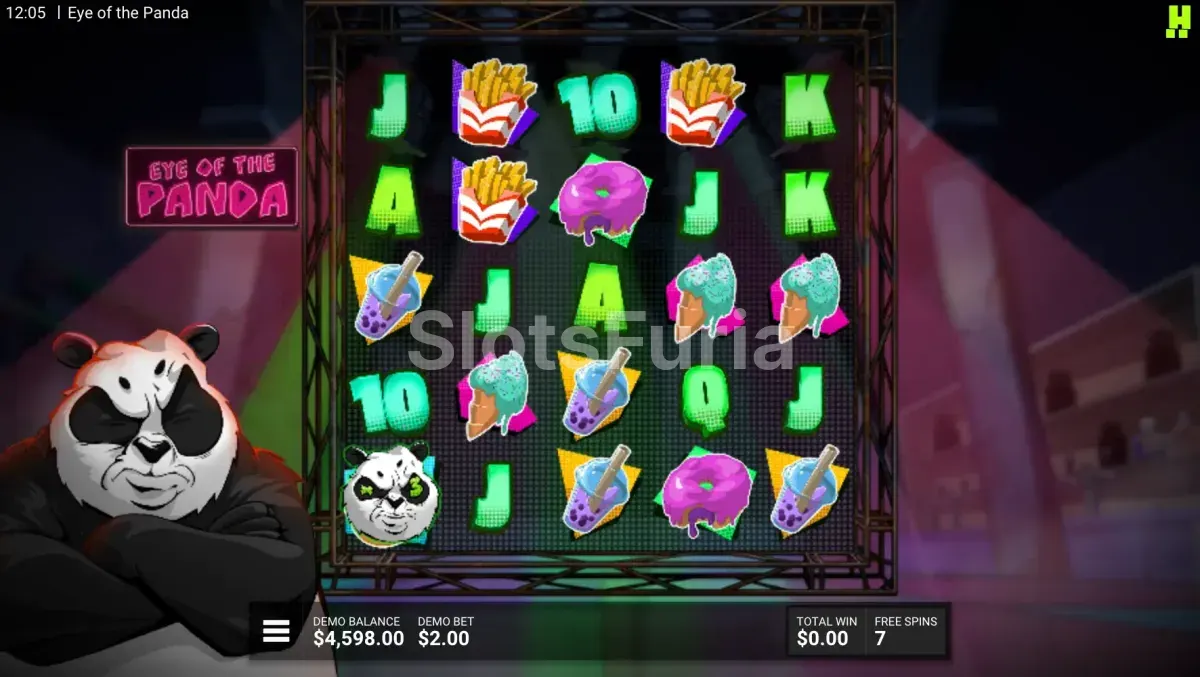 Ronda de giros gratuitos activada en Eye of the Panda con multiplicadores en pantalla