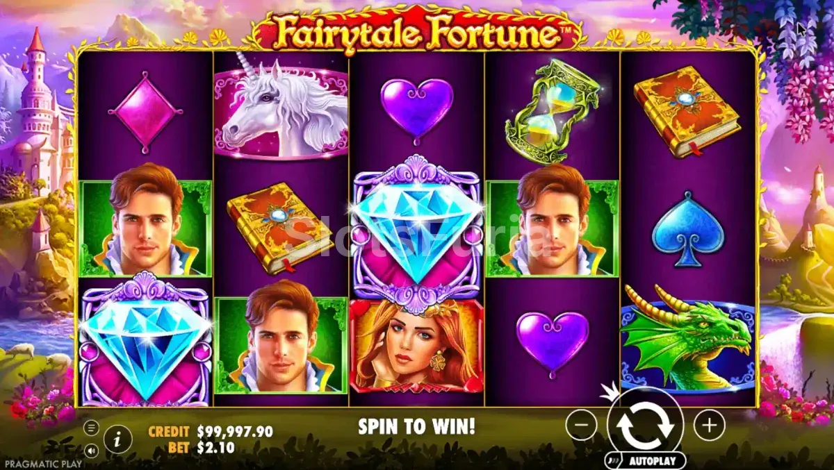 Pantalla principal del juego base de Fairytale Fortune