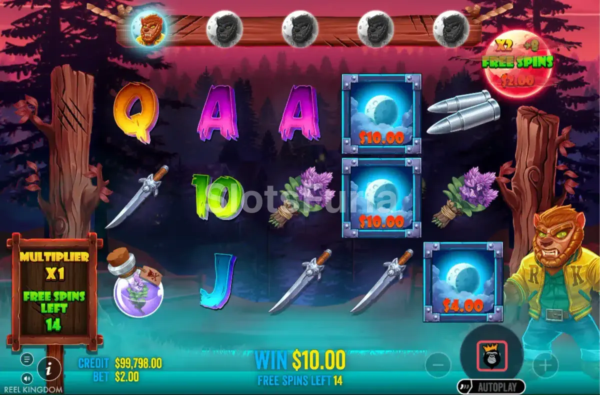 Ronda de tiradas gratuitas de Fangtastic Freespins con el Blood Bank activado