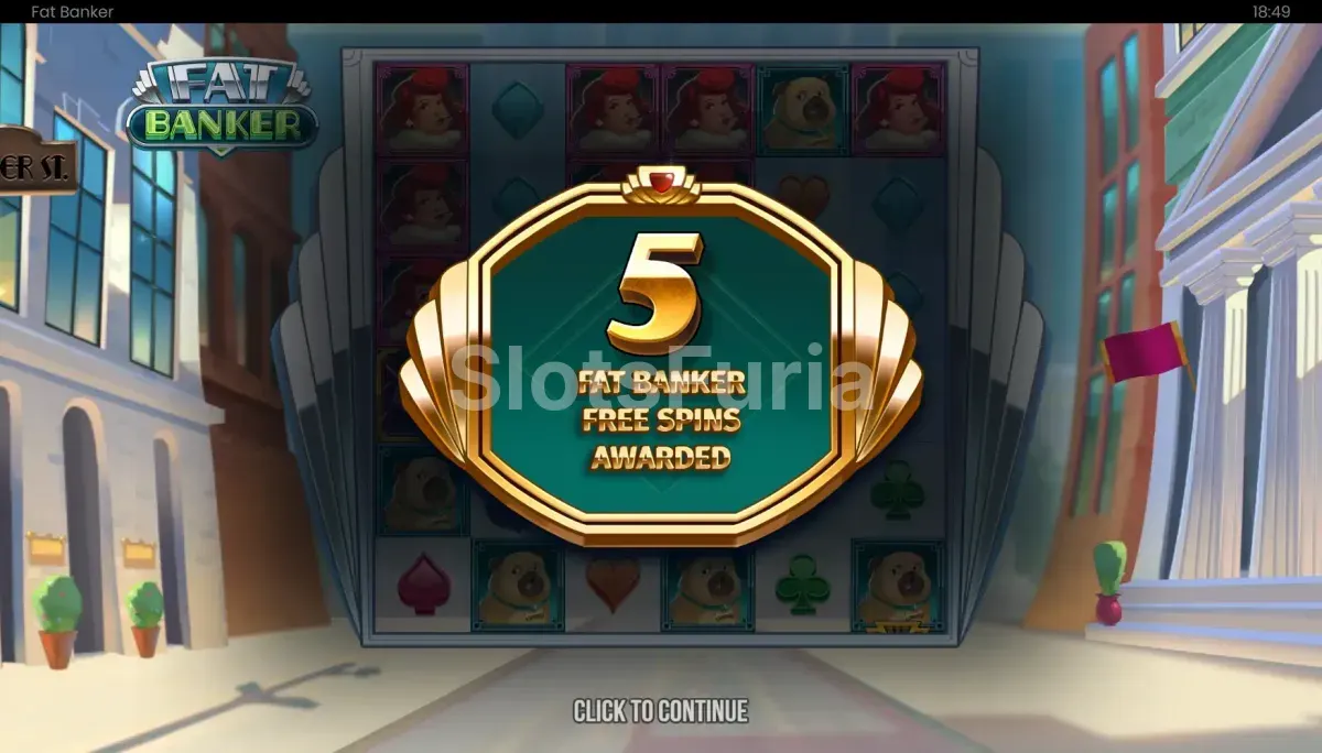 Ronda de giros gratuitos de Fat Banker con multiplicadores activos en pantalla