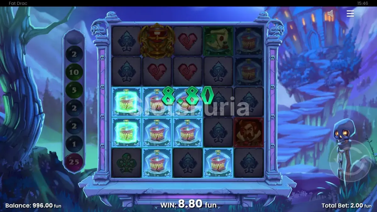 Segunda vista del juego base de Fat Drac con las burbujas activas