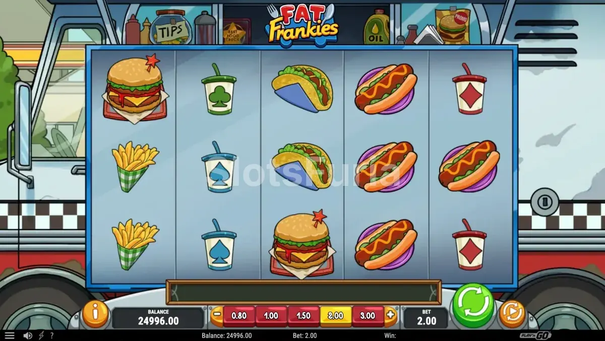 Función de bonificación activa en Fat Frankies durante los giros especiales