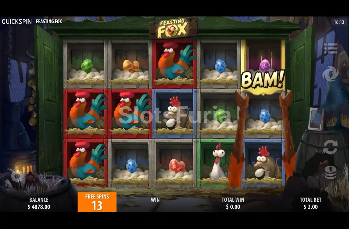 Free Spins de Feasting Fox con el Nudge automático activado