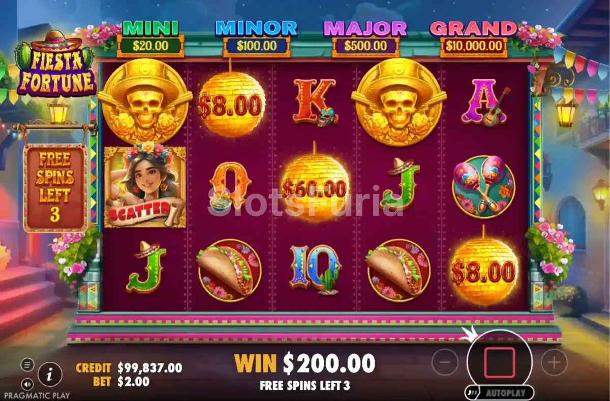 Ronda de giros gratuitos activa en Fiesta Fortune con multiplicadores