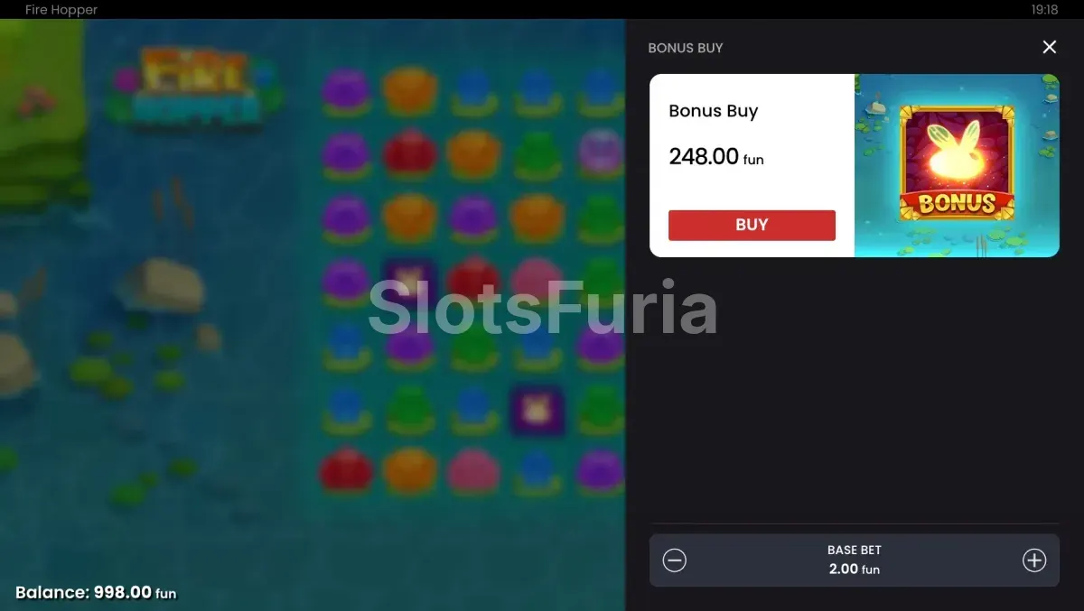 Función de compra de bonus en Fire Hopper de Push Gaming