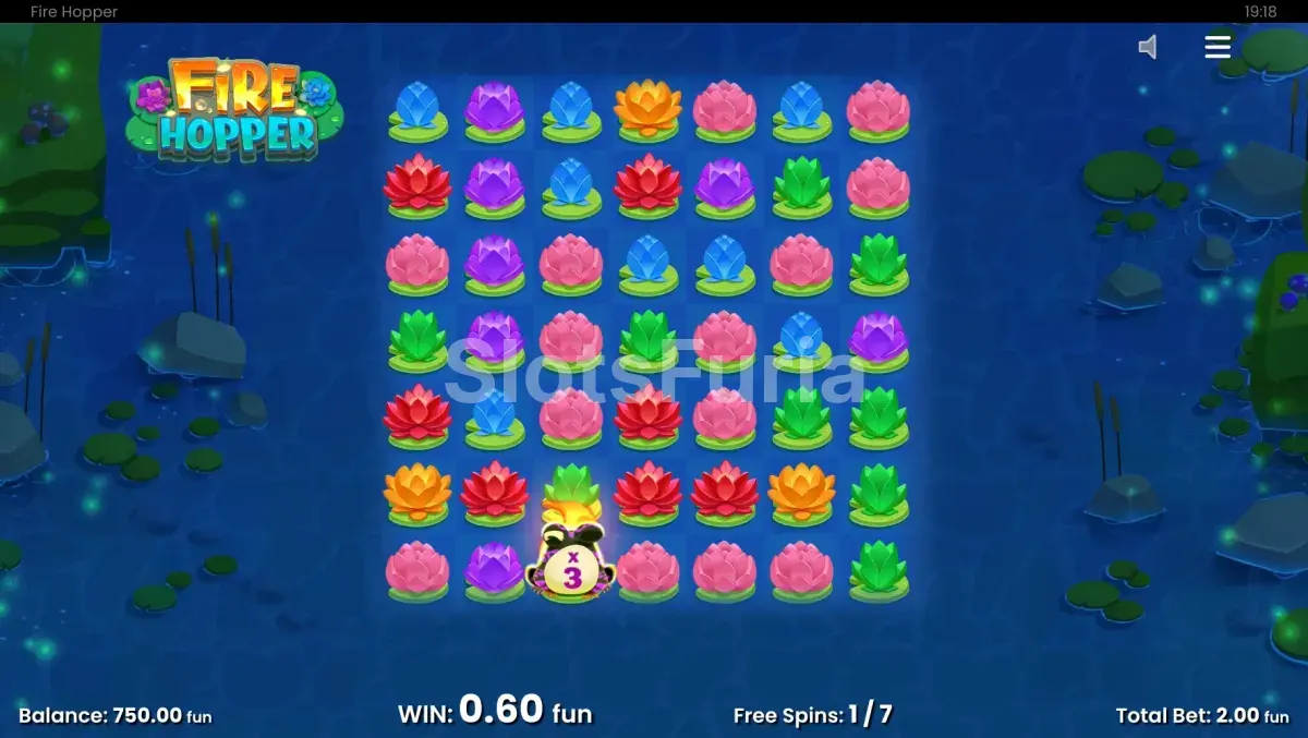 Ronda de giros gratuitos activada en Fire Hopper
