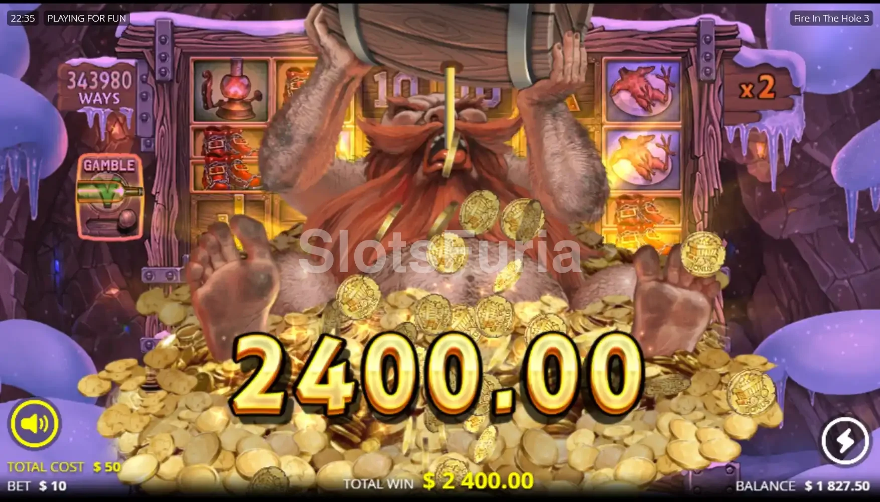 Gran victoria en Fire in the Hole 3 con multiplicadores al máximo