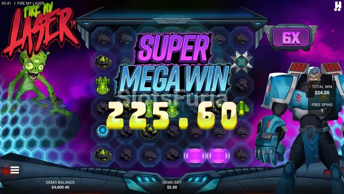 Gran victoria registrada en Fire My Laser durante el bonus