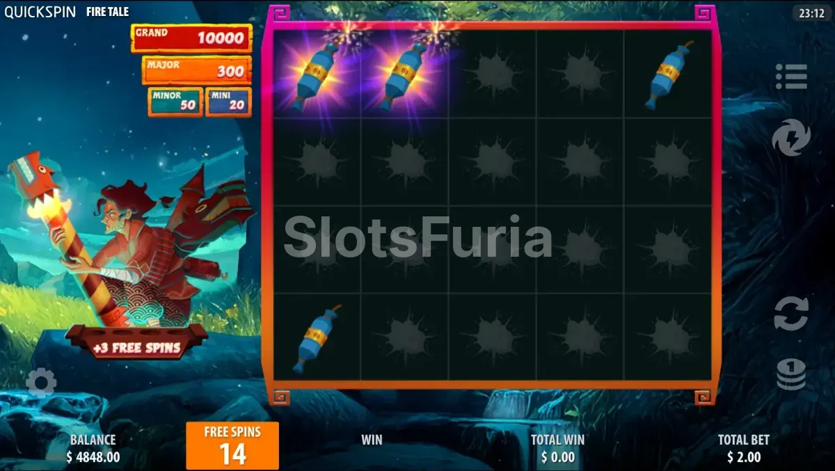 Ronda de giros gratis Fusion Free Spins en Fire Tale de Quickspin