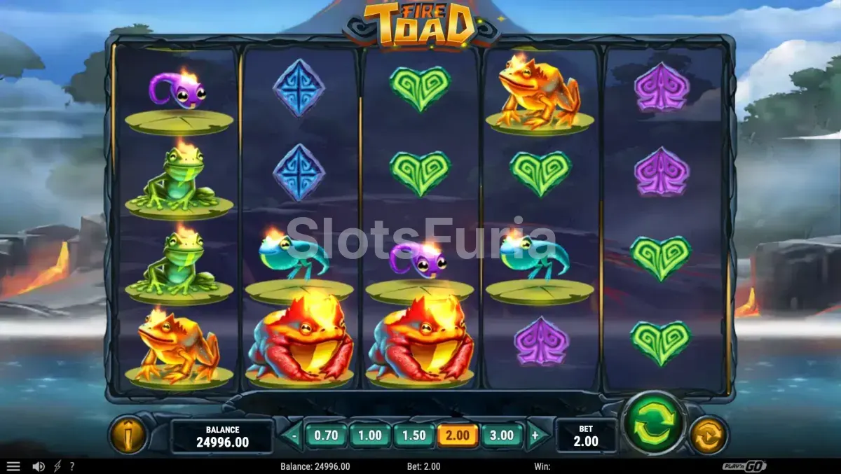 Segunda vista del juego base de Fire Toad mostrando el tablero completo