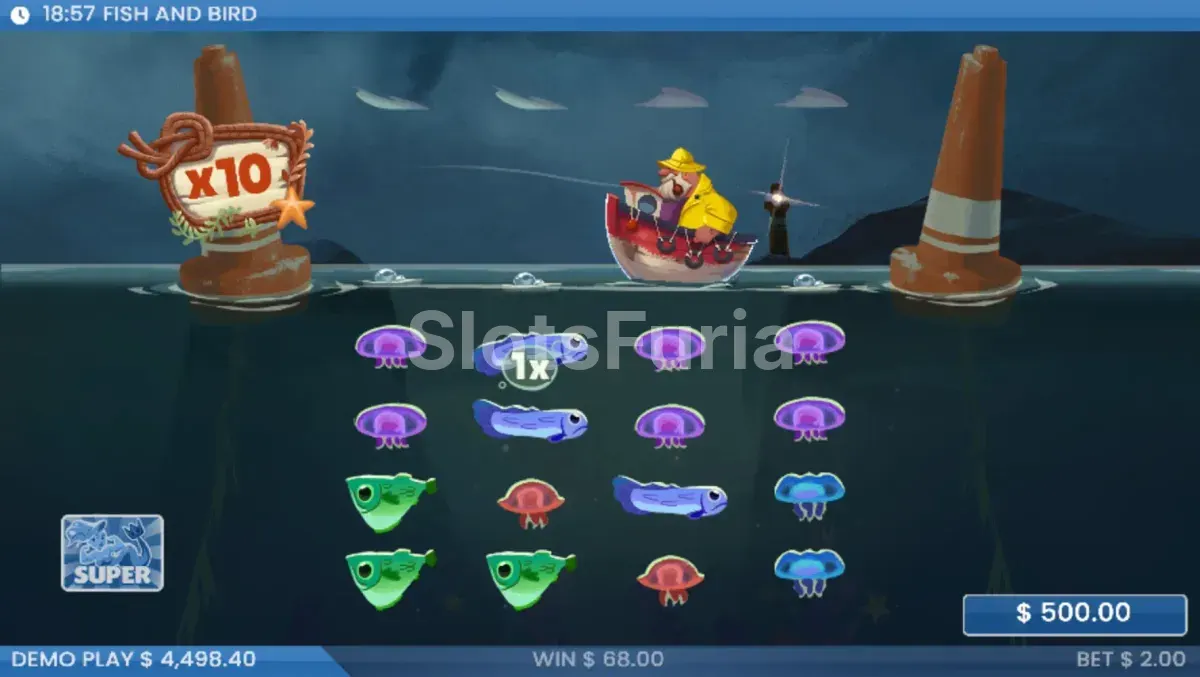 Ronda de giros gratis de Fish and Bird con Coleccionistas activos