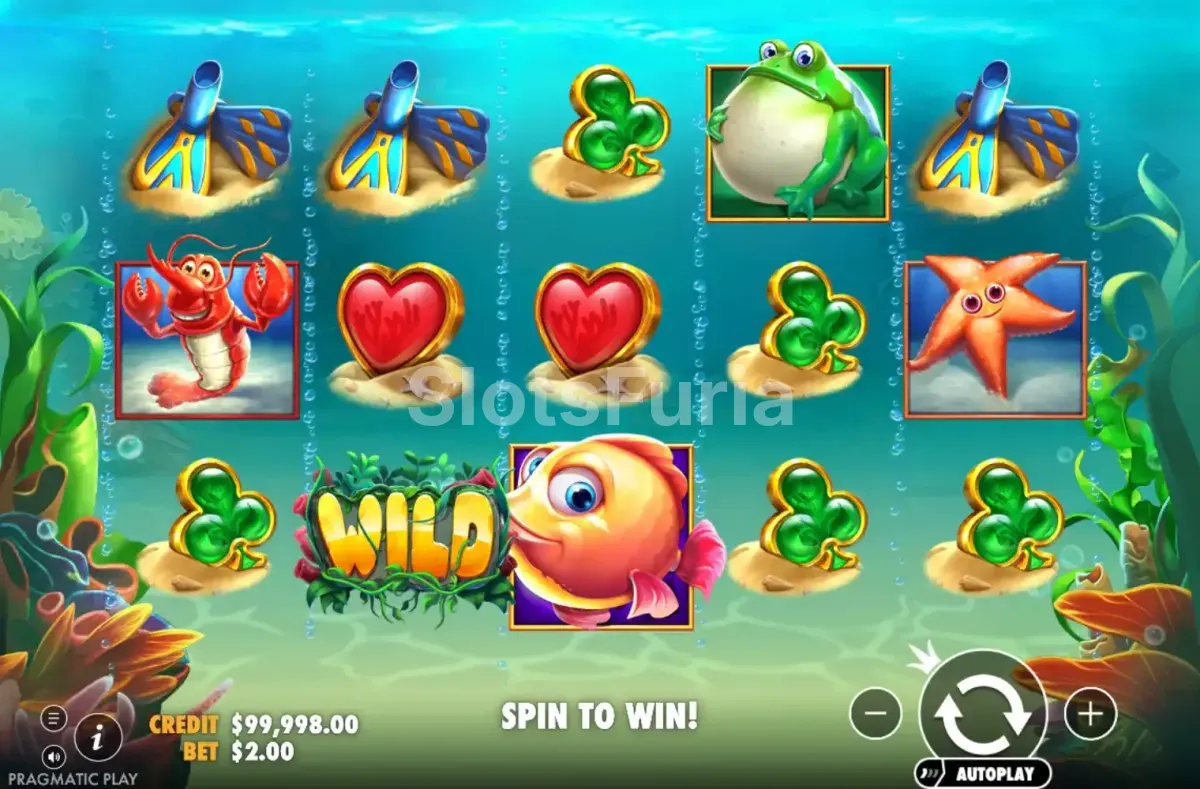 Pantalla principal de Fishin Reels con el fondo marino