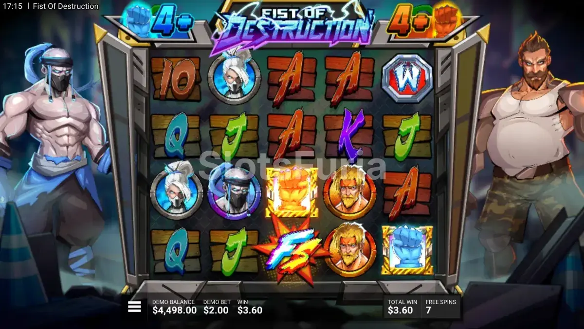 Ronda de giros gratuitos en Fist of Destruction con multiplicadores activos