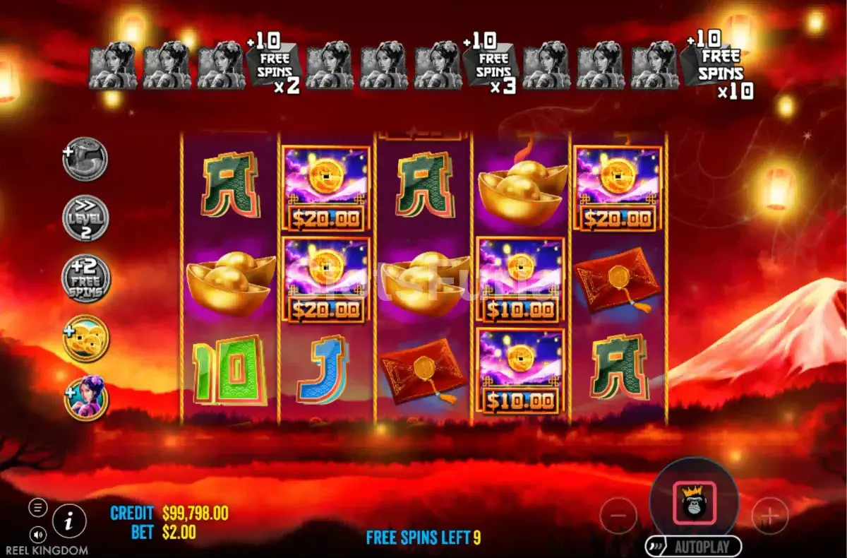 Ronda de giros gratuitos activada en Floating Dragon Year of the Snake