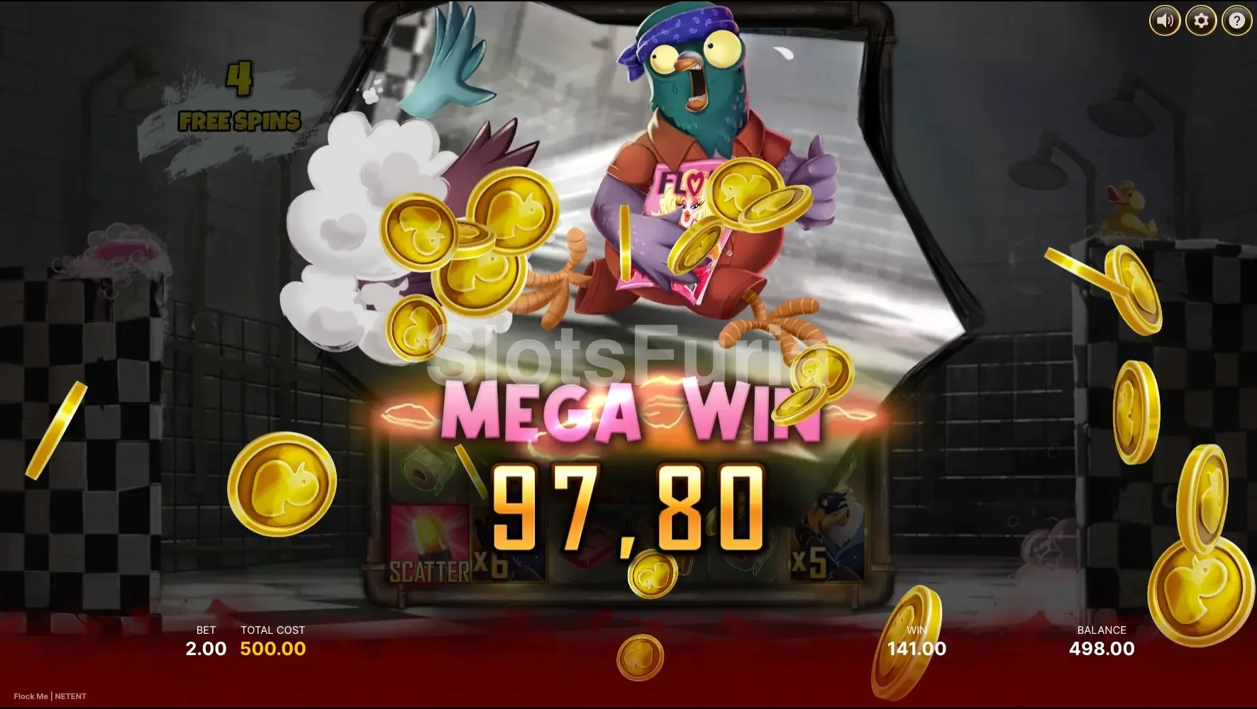 Gran victoria en Flock Me con multiplicadores activos