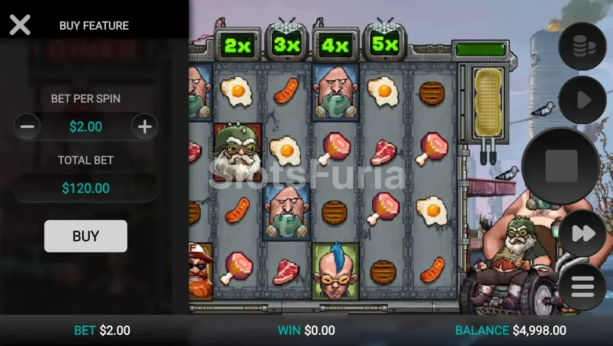 Pantalla de compra de bono en Frank's Diner con opciones disponibles