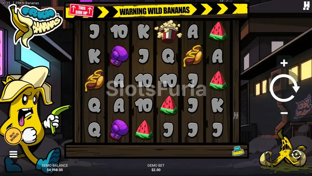 Pantalla principal del juego base en FRKN Bananas
