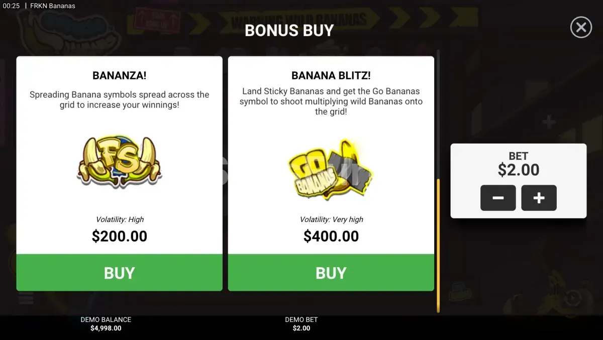 Opciones de compra de bonos en FRKN Bananas