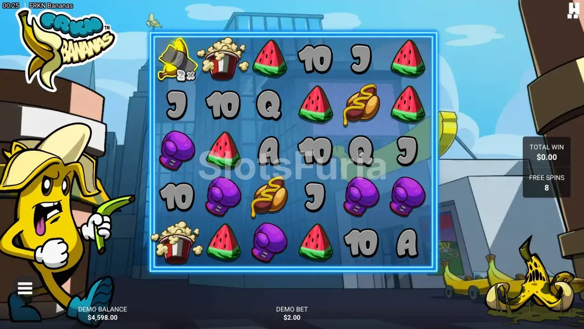 Ronda de giros gratis activada en FRKN Bananas