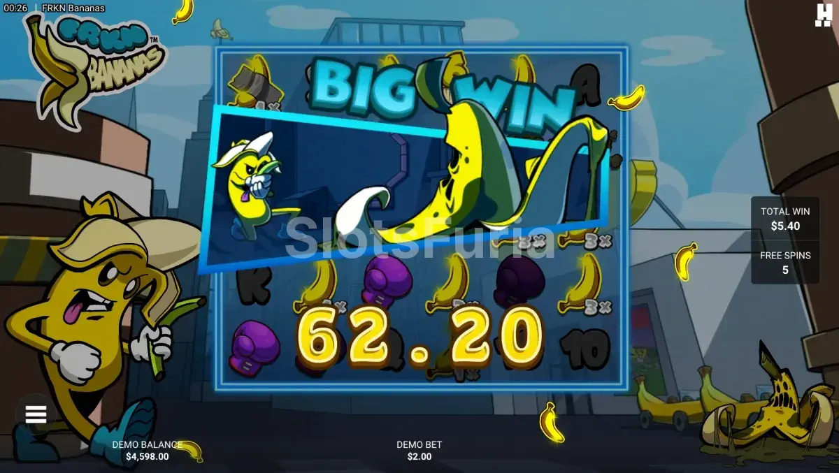 Gran victoria en acción dentro de FRKN Bananas