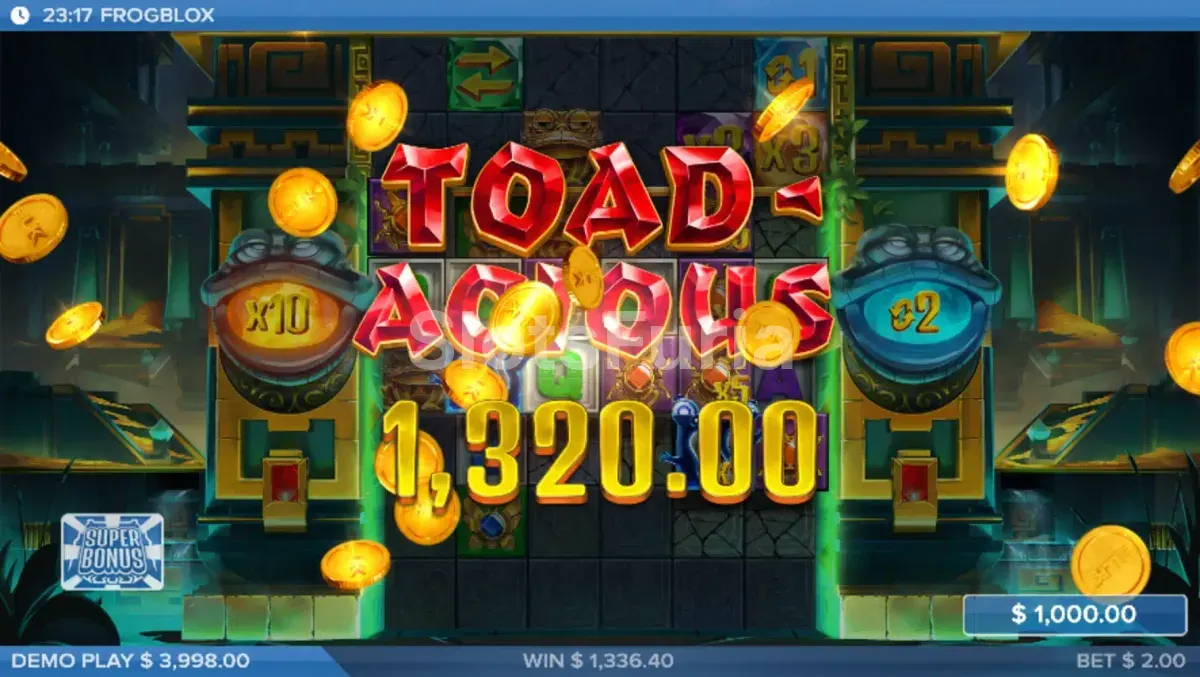 Gran victoria en Frogblox con multiplicadores encadenados
