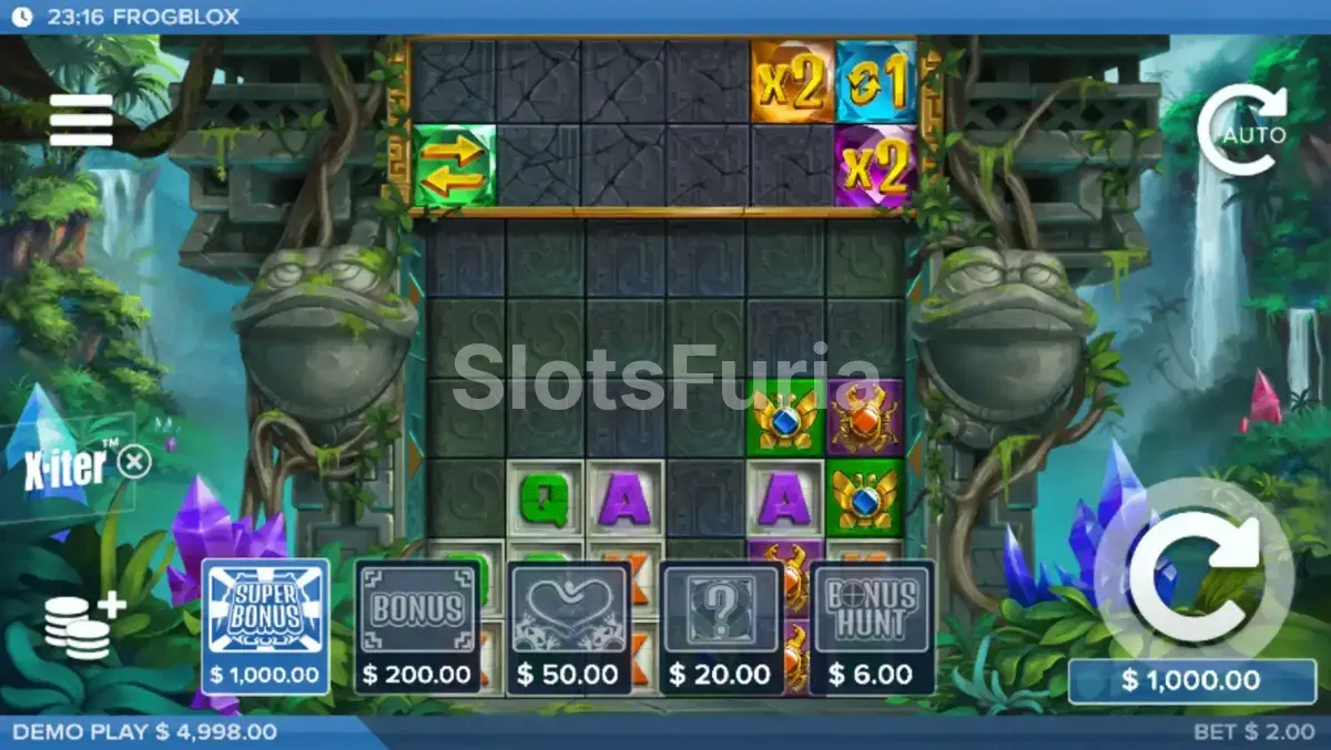 Menú de compra de bonus X-iter en Frogblox